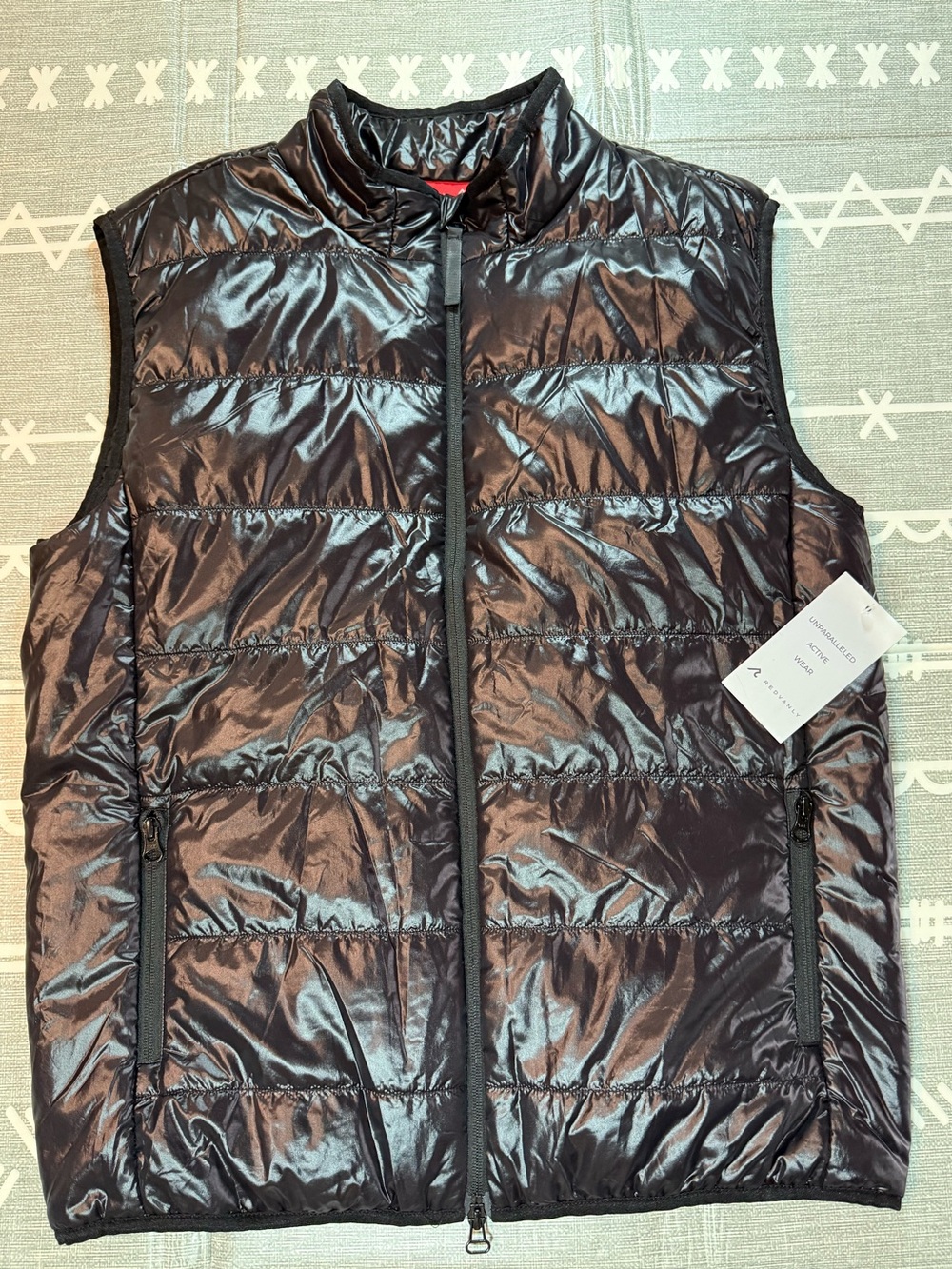 REDVANLY Mens Bolton Lightweight Puffer Golf Vest Black Size Large NWT
